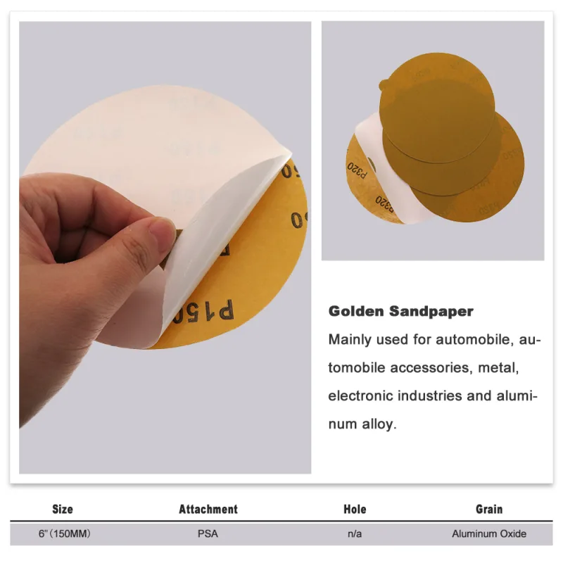 6 Inch 150mm Sandpaper PSA Self Adhesive Sticky Back Sanding Discs 10/20 Pcs for DA Sanders Finishing  for Auto and Woodworking detail 8