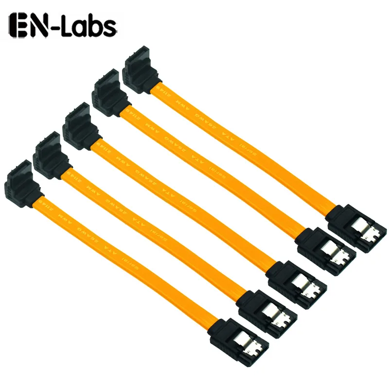5pcs 10CM SATA 3.0 Harddrive 6Gb/s Serial ATA DATA Cable 90 Angled 180 Connector SATA3 SATAIII 6Gbps Hard Drive Disk,SSD Adapter - image 1