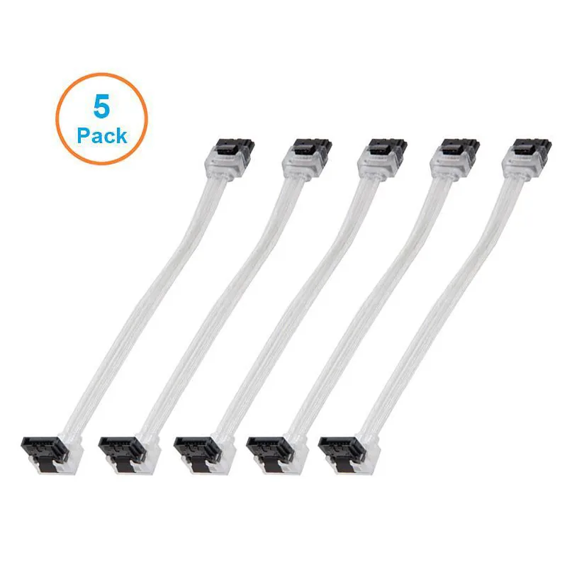 5pcs 10CM SATA 3.0 Harddrive 6Gb/s Serial ATA DATA Cable 90 Angled 180 Connector SATA3 SATAIII 6Gbps Hard Drive Disk,SSD Adapter - image 5