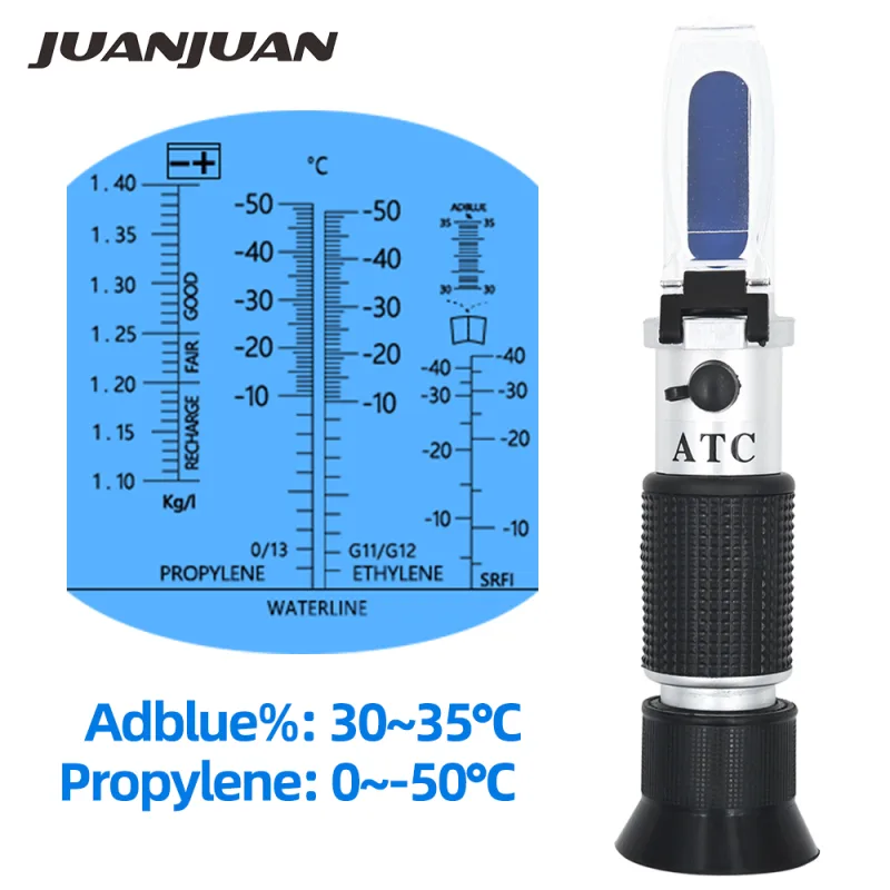 4 in 1 Hand Held Car Refractometer Vehicle 30-35% Adblue Fluid Glycol Urea Tester Battery Antifreeze with ATC detail 1