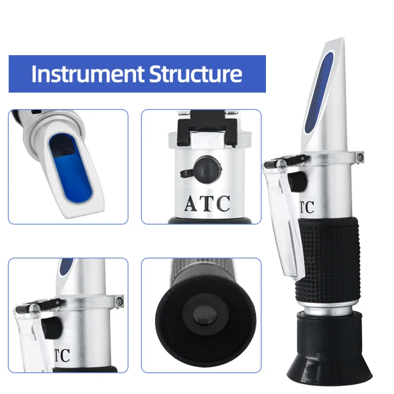 4 in 1 Hand Held Car Refractometer Vehicle 30-35% Adblue Fluid Glycol Urea Tester Battery Antifreeze with ATC detail 2