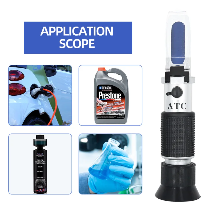 4 in 1 Hand Held Car Refractometer Vehicle 30-35% Adblue Fluid Glycol Urea Tester Battery Antifreeze with ATC detail 6