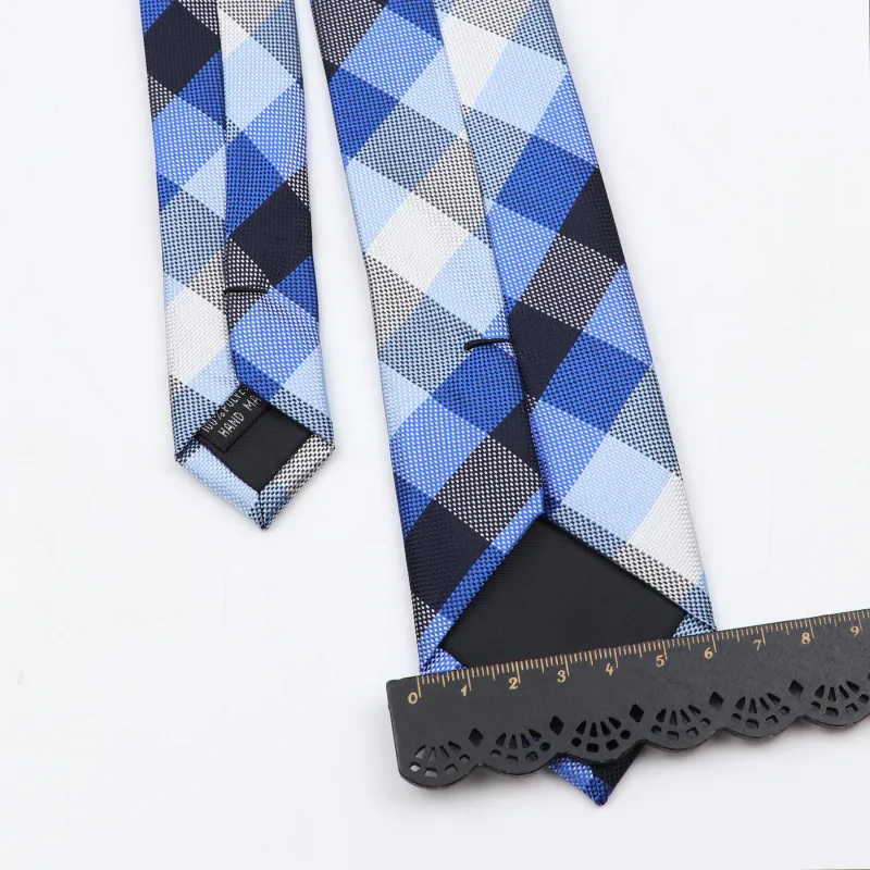 Fashion 6cm Narrow Polyester Necktie For Men Business Meeting Formal Jacquard Striped Plaid Skinny Tie Daily Wear Cravat