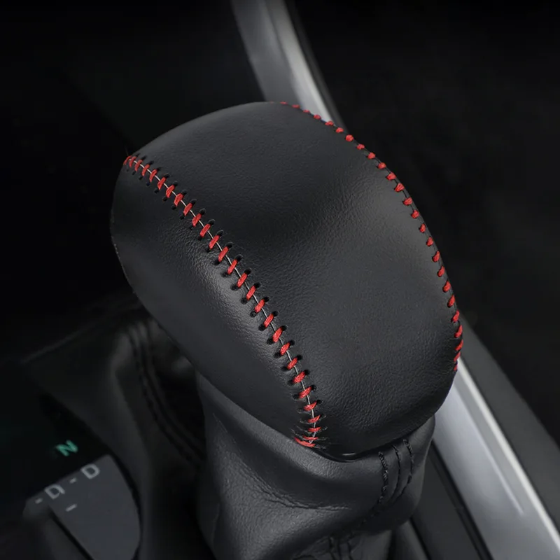 Leather Car Gear Shift Collars Shift Knob Head Cover For Toyota RAV4 2019 2020 2021 2022 2023 2024 RAV4 XA50 Hybrid Accessories - image 2