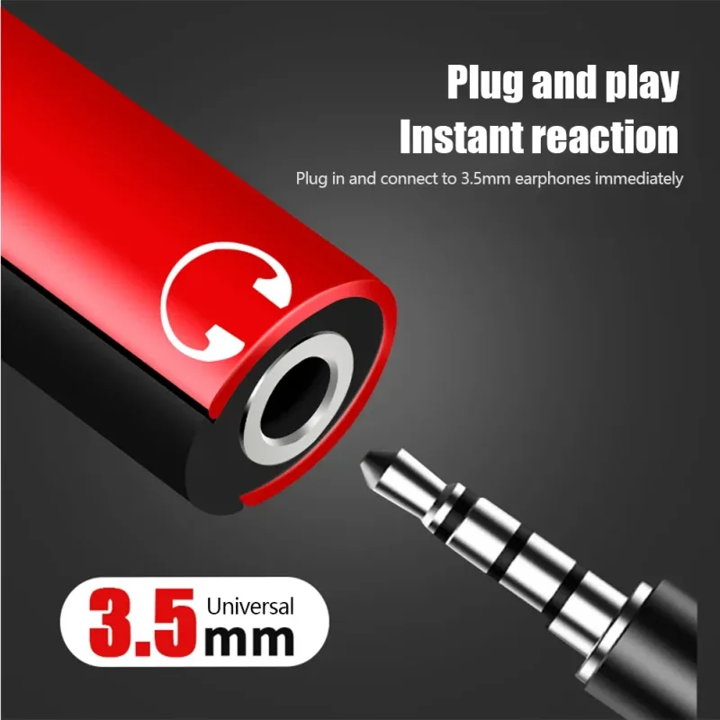 Only for Xiaomi Huawei Type C Dual-port Audio Adapter To 3.5Mm Jack Headphone 2-in-1 Adapter Audio Charger Dispenser Acc image 3