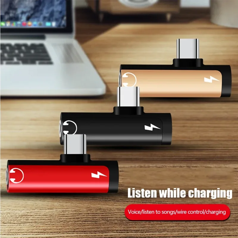 Only for Xiaomi Huawei Type C Dual-port Audio Adapter To 3.5Mm Jack Headphone 2-in-1 Adapter Audio Charger Dispenser Acc image 5