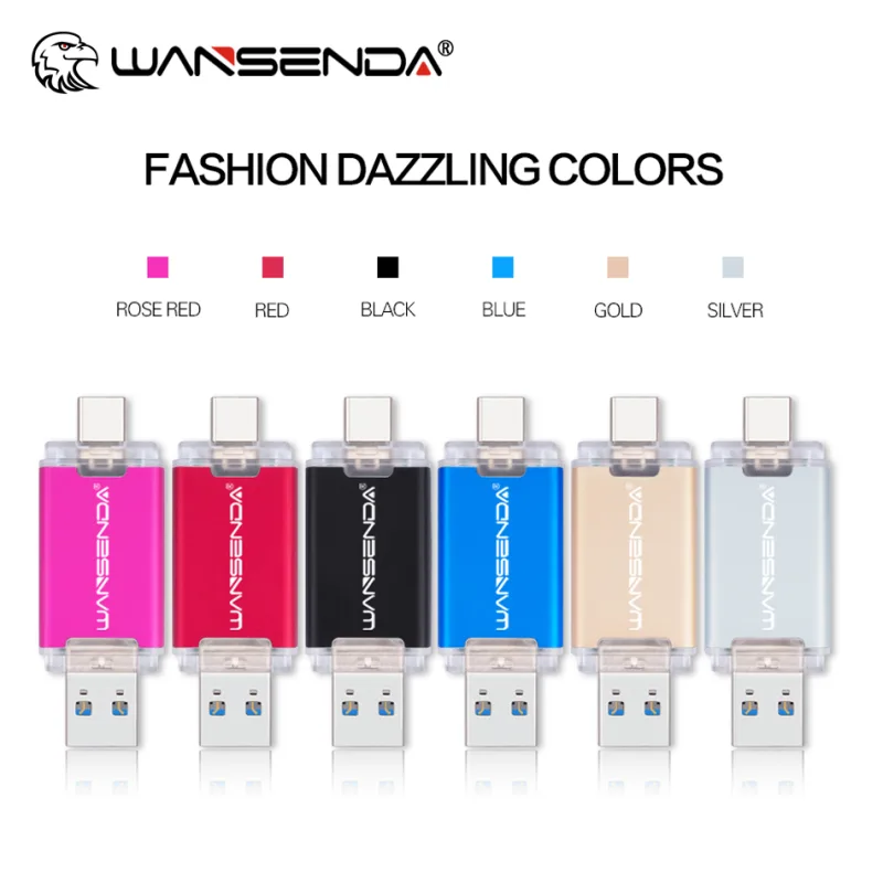 WANSENDA OTG Type-C USB 3.0 USB Flash drives 512GB 256GB 128GB 64GB 32GB 16GB Pen Drive for Android/PC/Mac Pendrive Memory Stick - image 6