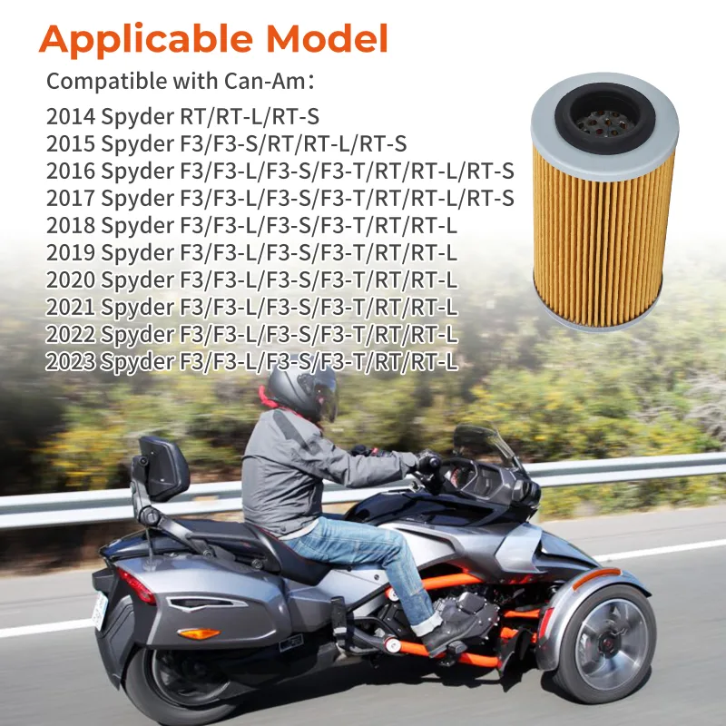 Oil Filter with Seal Kit for Can-Am Spyder SM6-SE6 1330 RT/F3 Models 2014 2015 2016 2017 2018 2019 2020 2021 - image 5
