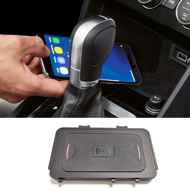 Car wireless charger for VW T-Cross T-Roc Jetta MK7 Teramont Phideon 15w fast phone charger charging panel pad phone holder - image 1