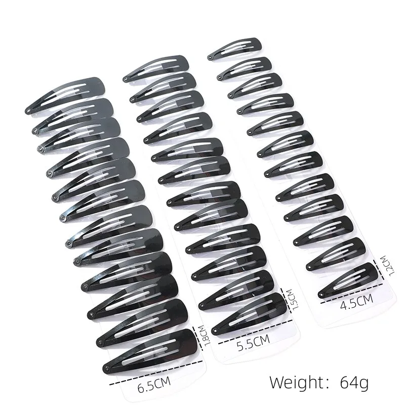 Black Hair Clips Set