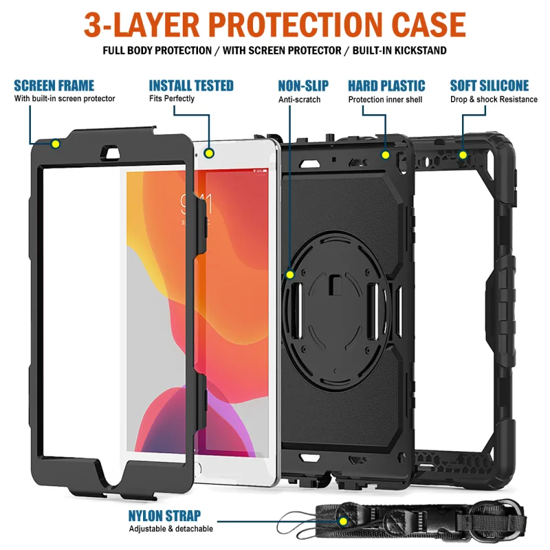 Heavy Duty for iPad Case 10.2 9th Generation Cover For 2022 iPad 9.7 Air 5 2 3 4 10.9 10.5 2021 Pro 11 12.9 Mini 6 5 Smart Cover detail 2