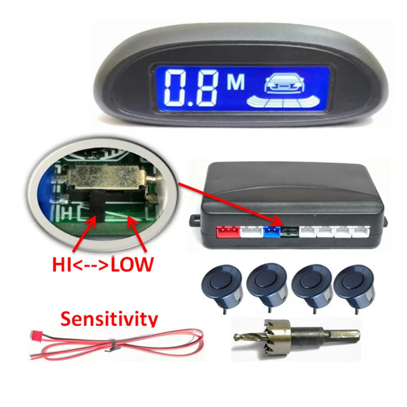 Multiple Radar Car Parktronic LED Parking Sensor Kit Radar Backlight Display Backup Monitor Detector System - image 2
