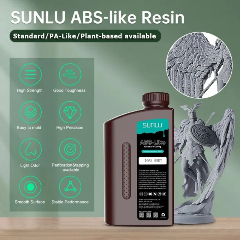 SUNLU 1000G ABS-LIKE Low Ordor Smooth Surface 405nm UV Resin Curing Easy to Mold High Precision Photopolymer SLA/DLP/LCD Printer detail 1
