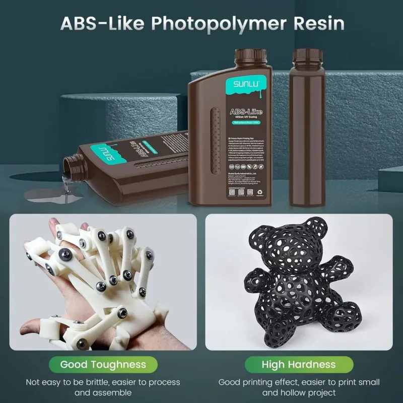 SUNLU 1000G ABS-LIKE Low Ordor Smooth Surface 405nm UV Resin Curing Easy to Mold High Precision Photopolymer SLA/DLP/LCD Printer detail 3