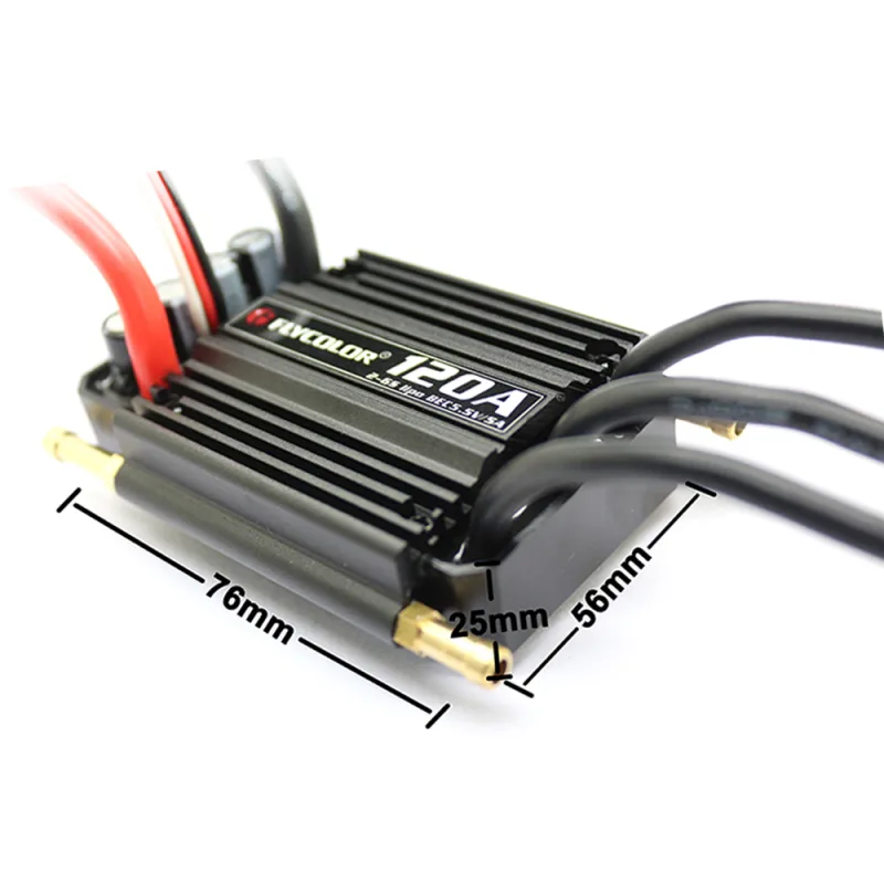 Flycolor 150A 120A 90A 70A 50A  Brushless ESC Speed Control Stand 2-6S Lipo BEC 5.5V/5A for RC Boat F21267/71 - image 3