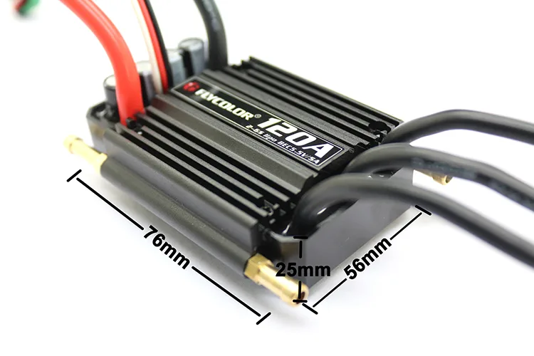 Flycolor 150A 120A 90A 70A 50A  Brushless ESC Speed Control Stand 2-6S Lipo BEC 5.5V/5A for RC Boat F21267/71 detail 6