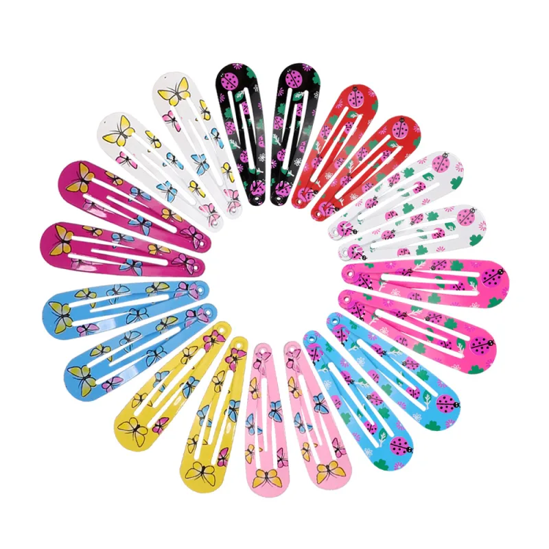 40Pcs/Lot Hair Accessories Girls Hairpin Print Cartoon Fruit Animal Flower Hair Clip Cute Powder Hairgrip New Children H