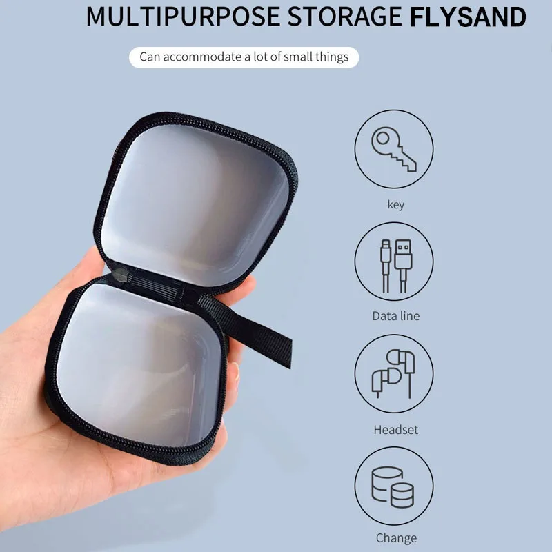 STONEGO Earphone Holder Case Storage Carrying Hard Bag Box Case For Earphone Headphone Accessories Earbuds memory Card USB Cable - image 2