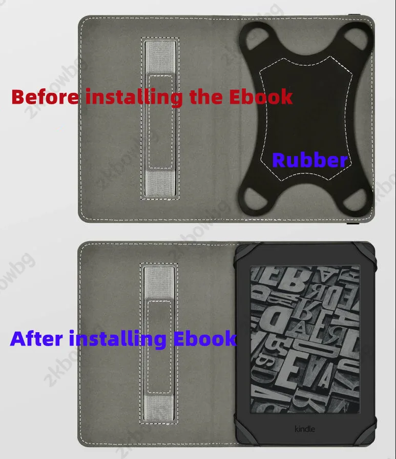 Print Universal HandStrap Cover for Rakuten Kobo Glo HD N437 Kobo Aura N514 N613 Kobo Touch 2.0 N587 6'' Ebook Ereader Cute Case detail 3
