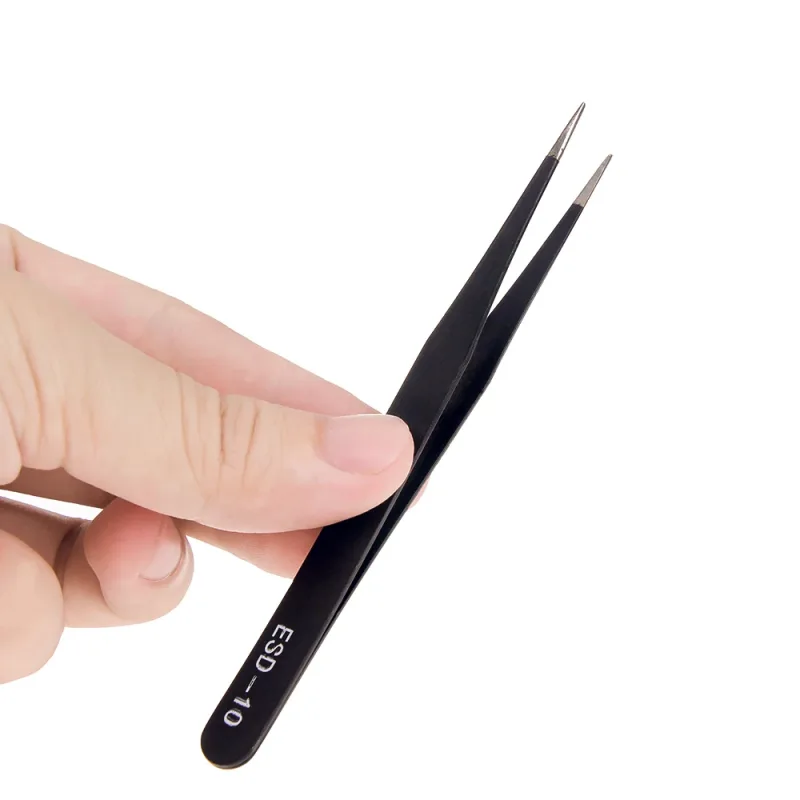 2/6pcs Precision Tweezers Set ESD Anti-Static Stainless Steel Tweezers Repair Tools for Electronics Repair Soldering Cra image 3