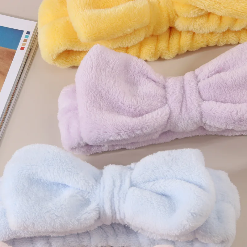 Wash Face Headbands For Women Coral Fleece Hair Bands Cuff Waterproof Bands Absorbent Wristbands Head Band Hair Accessor