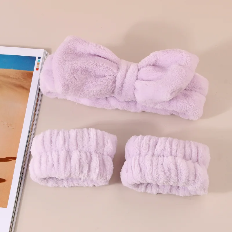Wash Face Headbands For Women Coral Fleece Hair Bands Cuff Waterproof Bands Absorbent Wristbands Head Band Hair Accessor