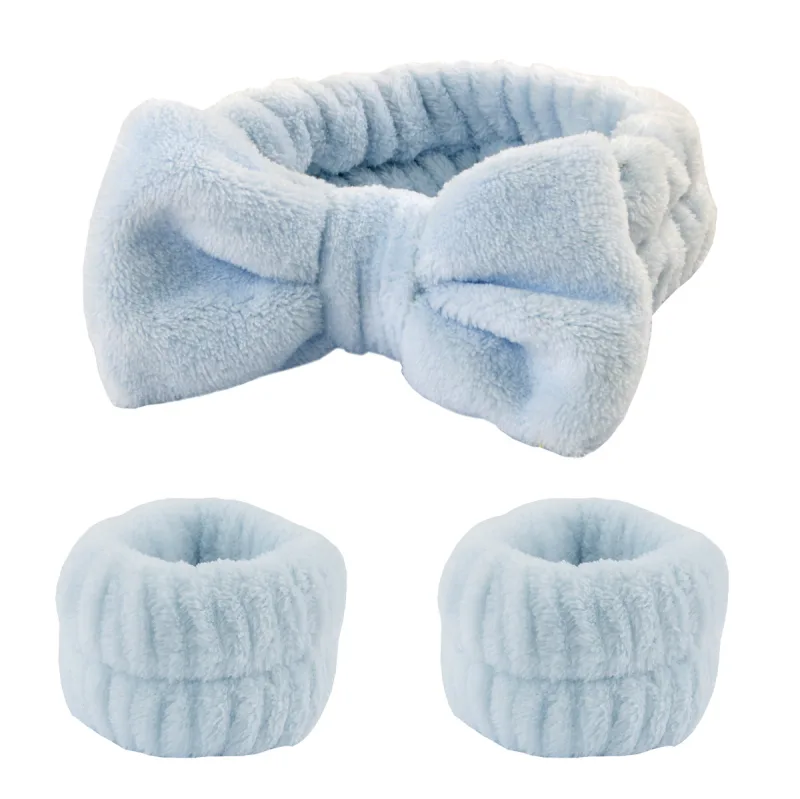Wash Face Headbands For Women Coral Fleece Hair Bands Cuff Waterproof Bands Absorbent Wristbands Head Band Hair Accessor