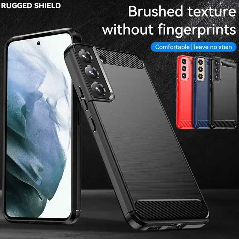 Carbon Fiber Texture TPU Case for Samsung Galaxy S25 S24 S23 Ultra S22 Plus S21 FE S20 S10 Shockproof Protective Cover Funda - image 1