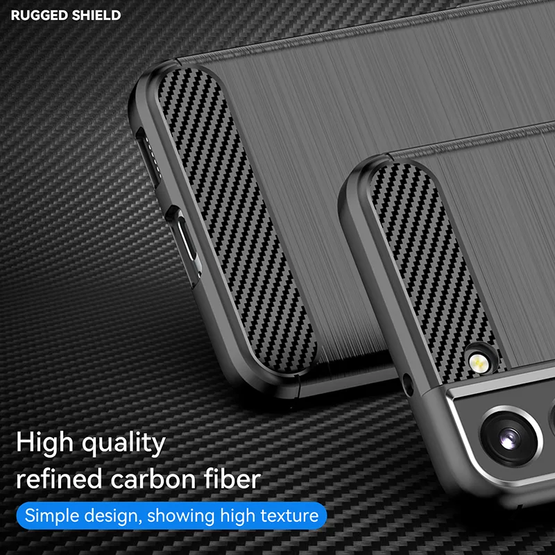 Carbon Fiber Texture TPU Case for Samsung Galaxy S25 S24 S23 Ultra S22 Plus S21 FE S20 S10 Shockproof Protective Cover Funda detail 5