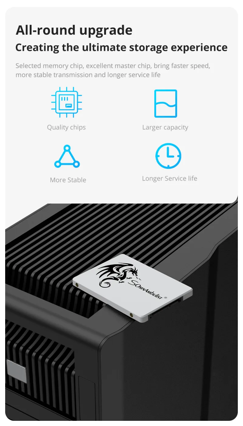 SomnAmbulist SSD 2.5 64GB 128GB 256GB 512GB 1TB for Laptop Desktop Solid State Drive Sata3 120GB 240GB 480GB 960GB 2T detail 6
