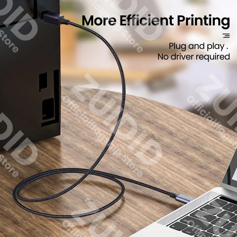 USB Type-C to USB Type B 2.0 Cable for New MacBook Pro HP Canon Brother Epson Dell Samsung Printer Type C Printer Scanne image 2