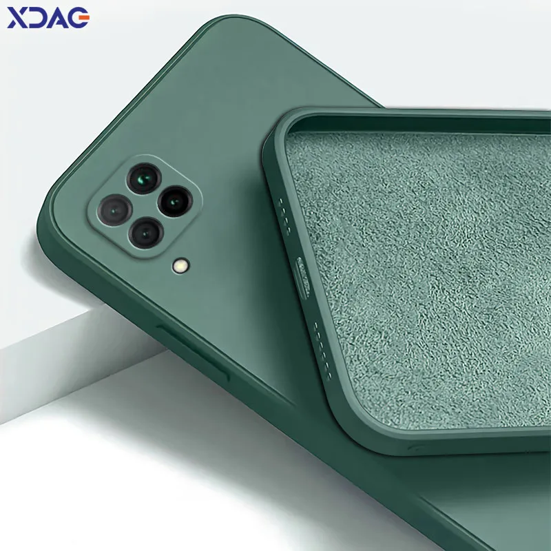Original Square Liquid Silicone Case for Huawei Nova 6 SE 7i P40 Lite 4G Russia Soft Phone Back Cover Nova6SE Nova7i P40Lite Bag - image 2
