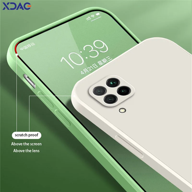 Original Square Liquid Silicone Case for Huawei Nova 6 SE 7i P40 Lite 4G Russia Soft Phone Back Cover Nova6SE Nova7i P40Lite Bag - image 4