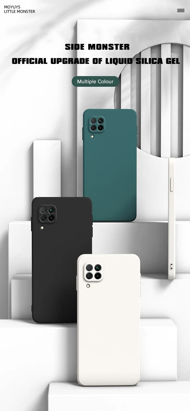 Original Square Liquid Silicone Case for Huawei Nova 6 SE 7i P40 Lite 4G Russia Soft Phone Back Cover Nova6SE Nova7i P40Lite Bag detail 1