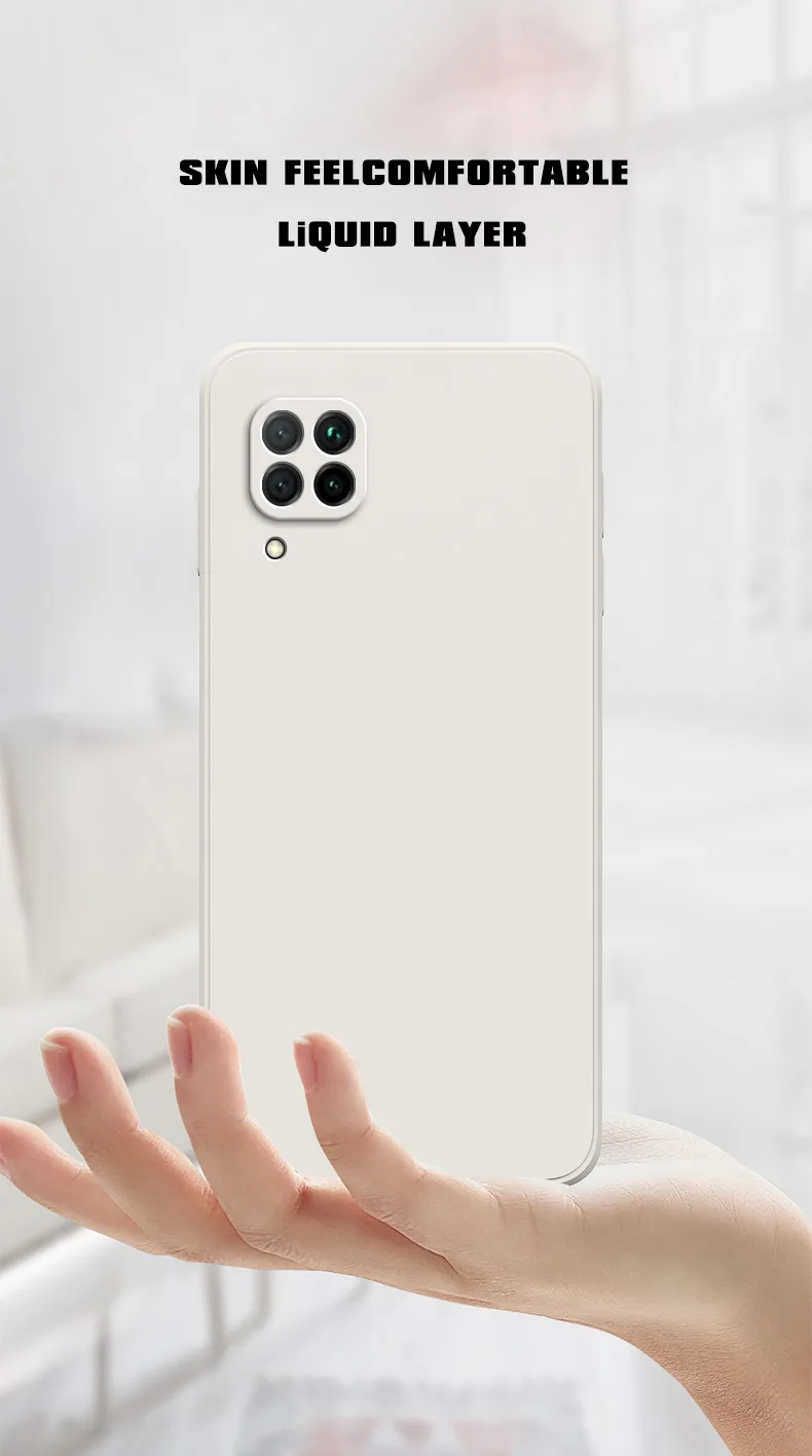 Original Square Liquid Silicone Case for Huawei Nova 6 SE 7i P40 Lite 4G Russia Soft Phone Back Cover Nova6SE Nova7i P40Lite Bag detail 3