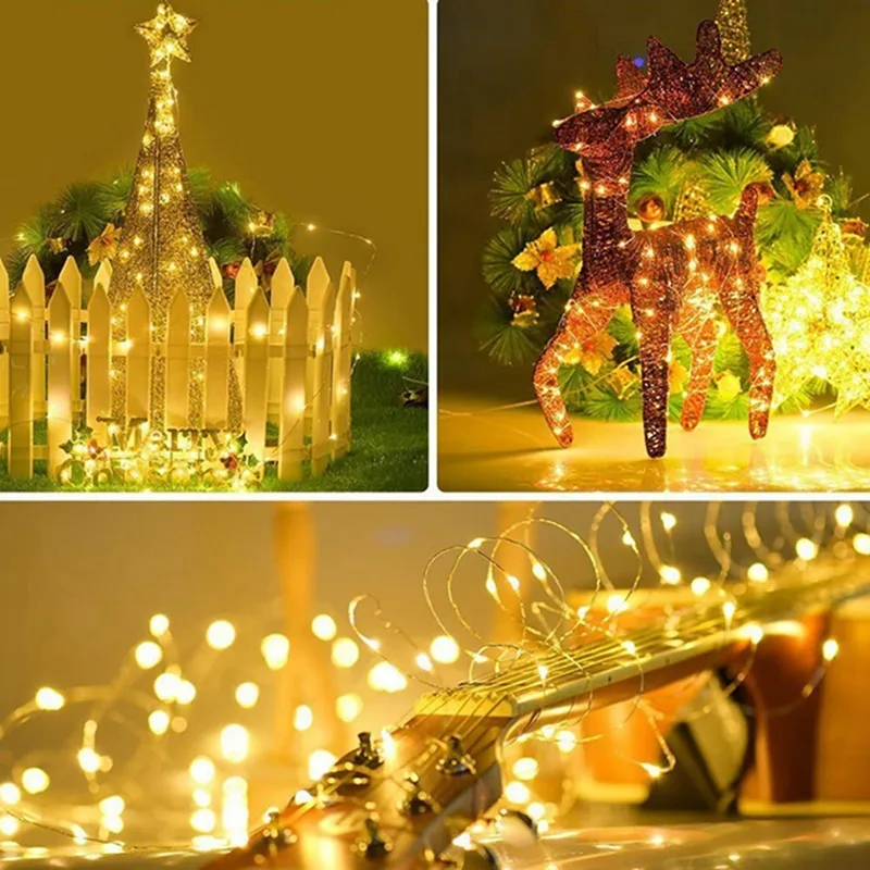 1Pack Fairy Light String Led Copper Wire String Light 1/2/3/5/10M Battery Powered For Bedroom Garden Party Wedding Decor image 2