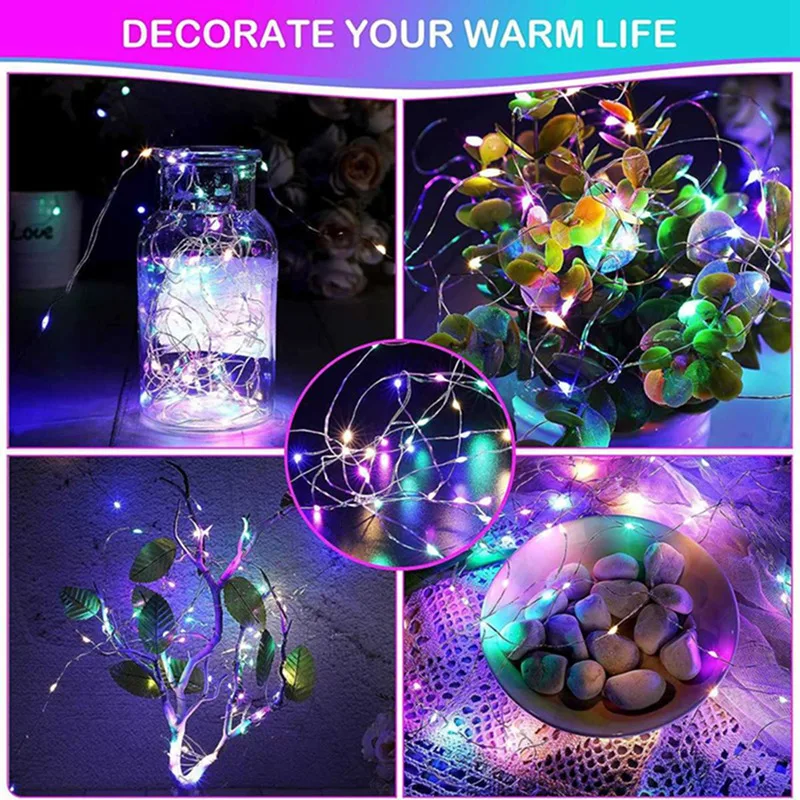 1Pack Fairy Light String Led Copper Wire String Light 1/2/3/5/10M Battery Powered For Bedroom Garden Party Wedding Decor image 5