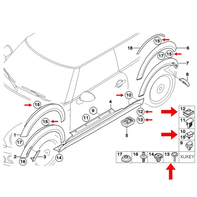 20pcs For BMW Hex Head Tapping Socket Bolt Screw Clips Undertray Splash Guard For E21 E30 E36 E46 E90 E91 E92 E93 E34 E3 image 2