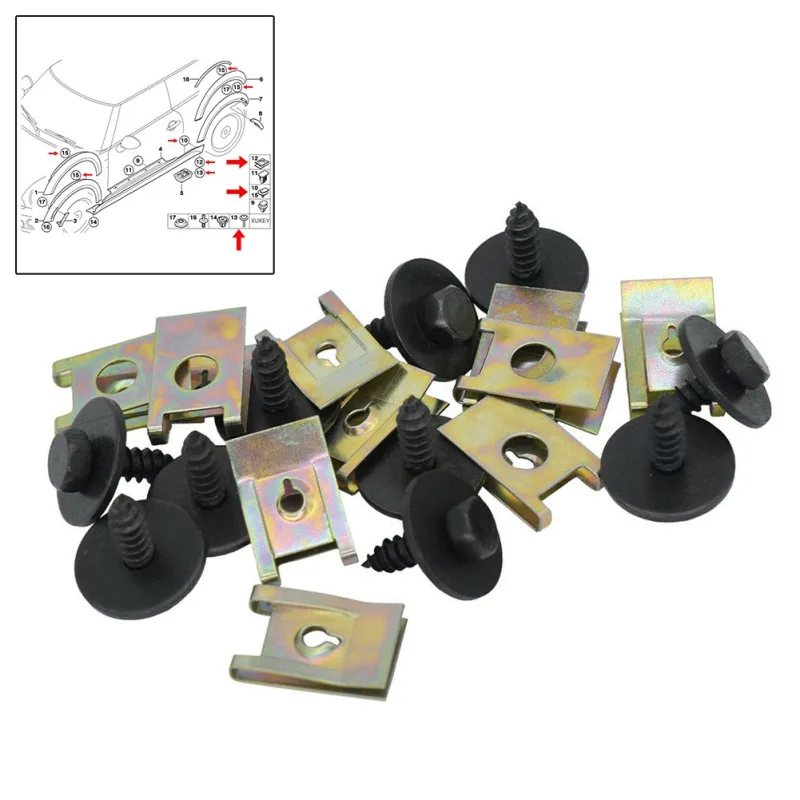 20pcs For BMW Hex Head Tapping Socket Bolt Screw Clips Undertray Splash Guard For E21 E30 E36 E46 E90 E91 E92 E93 E34 E3 image 3