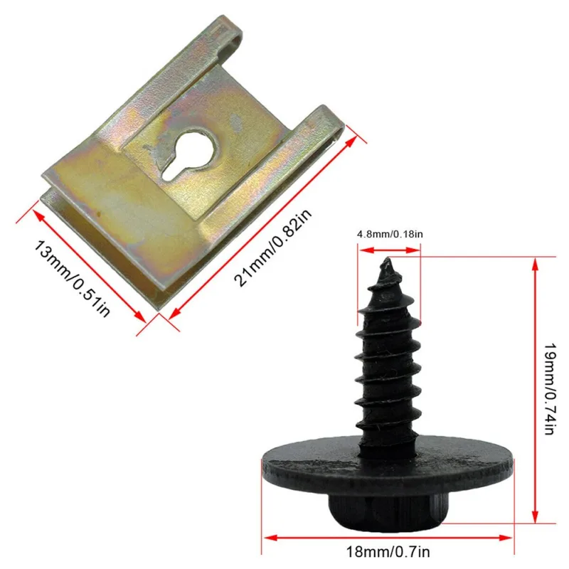 20pcs For BMW Hex Head Tapping Socket Bolt Screw Clips Undertray Splash Guard For E21 E30 E36 E46 E90 E91 E92 E93 E34 E3 image 6