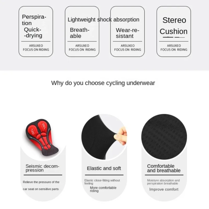Breathable Cycling Shorts Men Cycling Underwear 5D Gel Pad Shockproof Bicycle Underpant MTB Road Bike Equipment image 5