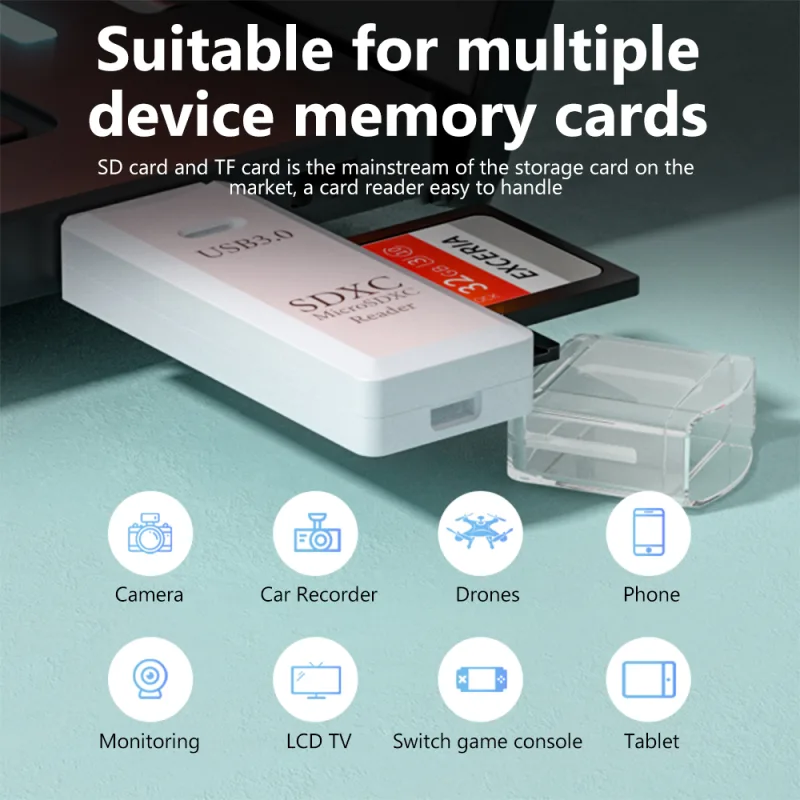 2 in 1 USB 3.0 Card Reader Micro TF sd card Reader usb adapter High Speed Cardreader TF Memory card For PC Laptop Access image 4