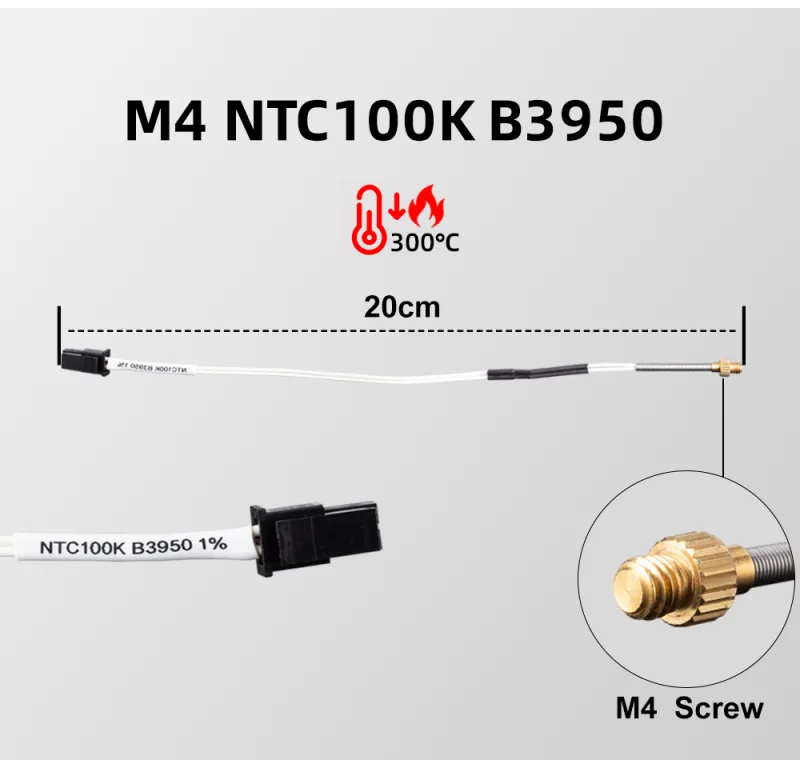 BLV®RAPIDO V2 Ceramics Heater Kit  heatBlock  K500 Thermocouple M4  104GT-2 100K 3950 PT1000 For Rapido V2.0 HOTEND detail 7