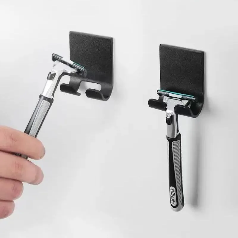 Bathroom Stainless Steel Razor Holder Storage Hook Wall  Men Shaving Shaver Shelf Punch Free Razor RackBathroom Accessor image 2