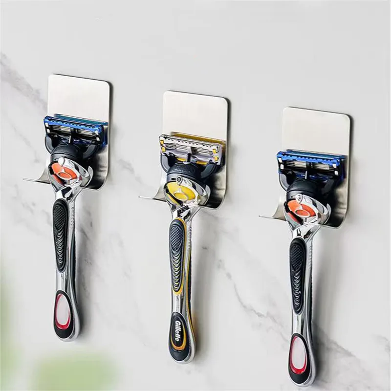 Bathroom Stainless Steel Razor Holder Storage Hook Wall  Men Shaving Shaver Shelf Punch Free Razor RackBathroom Accessor image 3
