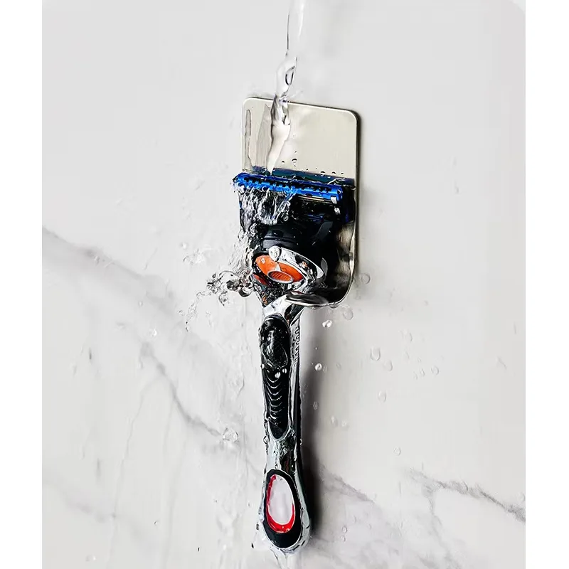 Bathroom Stainless Steel Razor Holder Storage Hook Wall  Men Shaving Shaver Shelf Punch Free Razor RackBathroom Accessor image 5