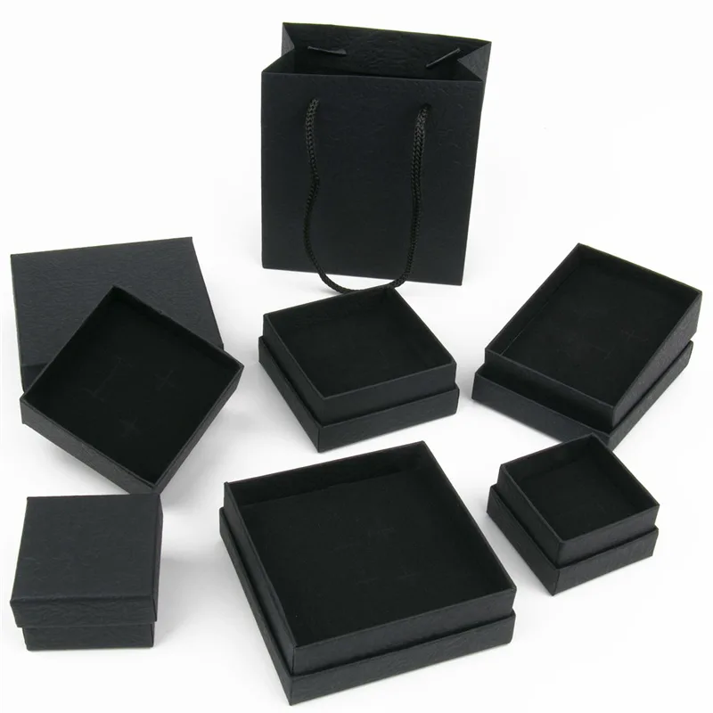 Kraft Paper Jewelry Packaging Box Bracelet Necklace Ring Earrings Display Case Wedding Gifts Container Simple Storage Or image 2