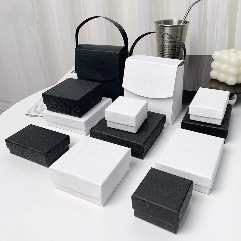 Kraft Paper Jewelry Packaging Box Bracelet Necklace Ring Earrings Display Case Wedding Gifts Container Simple Storage Or image 3