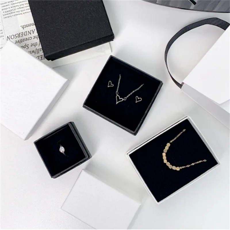 Kraft Paper Jewelry Packaging Box Bracelet Necklace Ring Earrings Display Case Wedding Gifts Container Simple Storage Or image 6