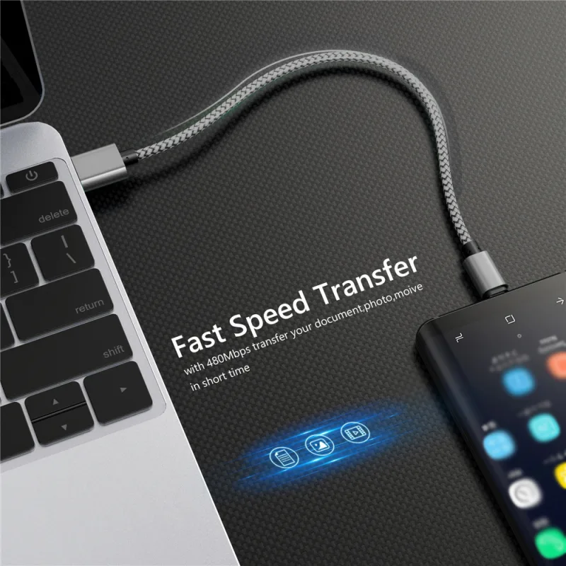 USB A to Type C Charging Cable 2A Fast Charger Nylon Data Cable 1M 2M 3M For Android Huawei Samsung TypeC Phone Charging image 6